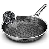 SNOWCLAD Antihaft Bratpfanne, 28cm Edelstahlpfanne, Pfanne induktion, Edelstahl, Universalpfanne,...