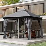 Outdoor-Pavillon für Terrasse, 3 m x 3 m, robuster Stahlrahmen, Überdachung, Partyzelt, Unterstand...