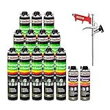 Isolbau Bauschaum-Set - Inkl. 12x 1K Montageschaum Pistolenschaum (je 750 ml), 1x Schaum-Pistole &...