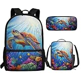 HUIACONG Schildkröte Schulrucksack Teenager School Bag Schulranzen MäDchen 3. Klasse Schultaschen,...