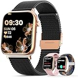 SLOKSFil Smartwatch Damen mit Telefonfunktion, 1.83' Touchscreen Smart Watch mit 24/7...