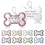 Jodimitty Hundemarke mit Gravur Personalisiert Dog Tag, Vorder Rückseite eingravierter Hundename &...