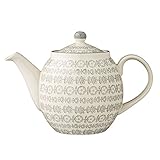 Bloomingville Teekanne Karine, Grau, aus Steingut, Maße D14xH16 cm, Inhalt 1200 ml,...