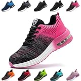 Nasogetch Sicherheitsschuhe Damen Herren Stahlkappenschuhe Arbeitsschuhe Sportlich Atmungsaktiv Rosa...