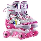 Sumeber Rollschuhe Kinder Verstellbar Rollschuhe mit Leuchtenden Rädern Roller Skates für Mädchen...