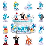 Schlümpfe Figuren Tortendeko 12 Stück Minifiguren Cartoon Tortenfiguren Set, Kinder Tortendeko...