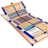 Stabiler Lattenrost 100% BUCHE - Kopf- und Fußteil verstellbar - SCHULTERFRÄSUNG, 7 Zonen, 44...