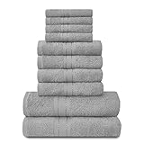 Lions Familien-Handtücher, 10-teiliges-Set, 100 % ägyptische Baumwolle, 4x Gesicht, 4x Hand, 2x...