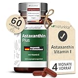 Astaxanthin 12 mg Kapseln - 2 Fach Kombi mit hochdosiertem Astaxanthin & Vitamin E für 4 Monate...