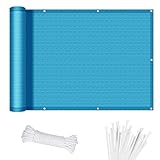 Balkon Sichtschutz Balkonabdeckung 90 x 100 cm HDPE Balkonbespannung mit Kabelbinder Atmungsaktiv...
