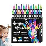 Gitekain Acrylfarben-Marker, Permanent-Malstifte-Set, lichtbeständige Zeichenwerkzeuge,...