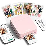 Nelko Fotodrucker PP01 Farbe Tragbarer Mini Fotodrucker für Smartphone mit 20 Fotopapier,...