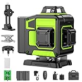 Kreuzlinienlaser Grün 16 Linien Nivellierlaser, 4 x 360 ° Laser wasserwaage, linienlaser...