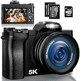 Digitalkamera 5K, 48MP 16X Digital Zoom Fotokamera mit 32G SD-Karte, Autofokus WiFi Kompaktkamera 6...