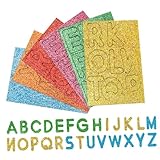 NOLITOY 156 Stück Teiliges Moosgummi Buchstaben Selbstklebend mit Glitzerfinish Leichte Schaumstoff...