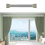 Gardinenstange mit Federspannung, verstellbar, 40–500 cm, kein Bohren, Edelstahl, für Innen- und...