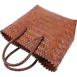 PAMINGONO Handgewebter Großer Korb aus Natürlichem Gras Rustikale Strandtasche Aufbewahrungskorb...