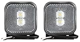 2x LED Umrissleuchte 12-24 Volt 65x65mm mit Halter und Reflektor Weiß Positionsleuchte...