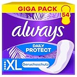 Always Daily Protect Slipeinlagen Damen Extra Long (54 Binden), Giga Pack, mit frischem Duft,...