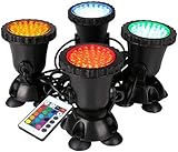 GreenSun Teichbeleuchtung Unterwasser, RGB Spot Licht IP68 Wasserdicht Gartenteich Lampe Fisch...