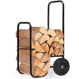 Gardebruk Kaminholzwagen Groß 105x56x45cm 80 kg Stahl Brennholzkarre Holzwagen Holzkorb Sackkarre...