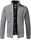 Pinkpum Strickjacke Herren Fleecejacke Sweatjacke Mit Reißverschluss Trachtenjacke, Gestrickt...