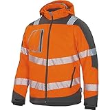 Vizwell Winter Softshelljacke Warnschutz Jacke Winterjacke leuchtorange-grau (as3, alpha, l,...