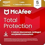 McAfee Total Protection 2026 (5 Geräte), 15 Monate Amazon Exklusiv | Virenschutz, VPN,...