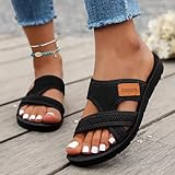 Sommer Sandalen Damen Trekking Mit Fußbett 42 Schwarz 39 Barfuss Schuhe Offene Zehen Design Hollow...