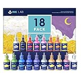 INK LAB Stofffarben Set 18 Farben 3D Wasserfest Textilfarbe Stoffmalfarben mit Pinsel für Kleidung...