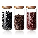 CZCMYAU Set aus 3 Vorratsgläsern mit Deckel,900 ml luftdichte Glasbehälter,großvolumiges...