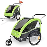 KESSER® Kinderanhänger Fahrradanhänger Sport-RX 2 in 1 Joggerfunktion Kinderfahrradanhänger +...