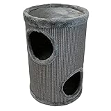 Bontoy Kratztonne Buddy in grau I 36 cm x 55 cm I mit weichem Liegebett I Zwei Höhlen