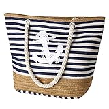 Flintronic Große Strandtasche mit Reißverschluss und Innentasche Wasserdicht Strandtasche,...
