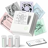 TYPONOS Sticker Drucker, PM290 Mini Drucker für Smartphone, Bluetooth Thermodrucker Mini mit 3...
