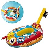 Chitomars Schwimmring Kinder mit Wasserpistole, Aufblasbarer Piratenboot Schlauchboot Schwimmreifen...