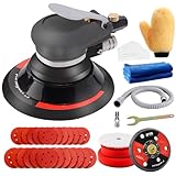 Druckluft schleifgerät, Exzenter poliermaschine, SPTA 125mm/150mm Exzenterschleifer Schleifmaschine...
