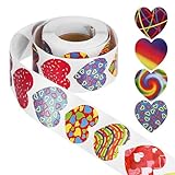 FUNNETOYU Herzaufkleber Rolle Selbstklebend 38cm Valentinstag Aufkleber für Briefumschläge...