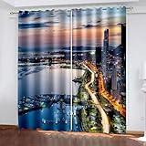 Wycian Scheibengardine Ösenvorhang Wohnzimmer Mehrfarbig 2 Er Polyester Moderne Stadt H274 X B152Cm...