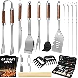 20-teiliges Hochwertiger Grillbesteck Set,Edelstahl Grillkoffer Set,Grillzubehör Männer Geschenk,...