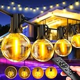 30M LED Lichterkette Außen Strom: Outdoor Lichterketten Wetterfest Dimmbar Warmweiß Retro Lights...