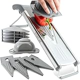 STONELINE Gemüsehobel, Mandoline, Gemüseschneider, V-Hobel, mit 5 Schneid-Einsätzen, Klingen aus...