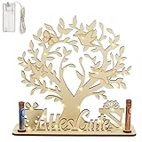 Geldbaum aus Holz, Personalisierte Geldgeschenke Verpackung für Hochzeit mit LED Lichterkette -...