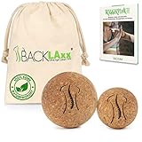 BACKLAXX ® Faszienball Set 5 und 7 cm, nachhaltiger Massageball Fuß aus Kork mit...