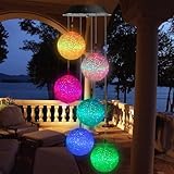 iShabao Solar Windspiel Garten, 6 LED Kugel Solar Farbwechsel, Muttertagsgeschenke, Geschenke für...