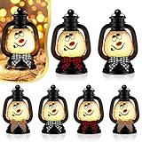 6 Stück Mini Weihnachtsdeko Laterne LED,Kleine Laterne Tischdeko Weihnachten,LED Weihnachtsbaum...