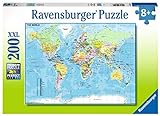 Ravensburger Kinderpuzzle - 12890 Die Welt - Puzzle-Weltkarte für Kinder ab 8 Jahren, mit 200...
