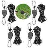 4 Stück Verstellbarer Seil Ratsche, 4 M Abspannseile mit Seilspanner, 1/8 Zoll Einstellbare...