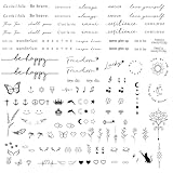 COLOFALLA 3 Blätter 130+ pcs Temporäre Tattoos langanhaltend Fake Tattoos Wasserfest Tattoos zum...