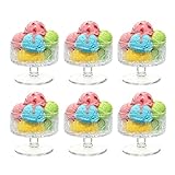 KIXINY Gläser Set 6 Eisbecher, 200 ml Dessertschalen aus Glas, transparente Eisschalen,...